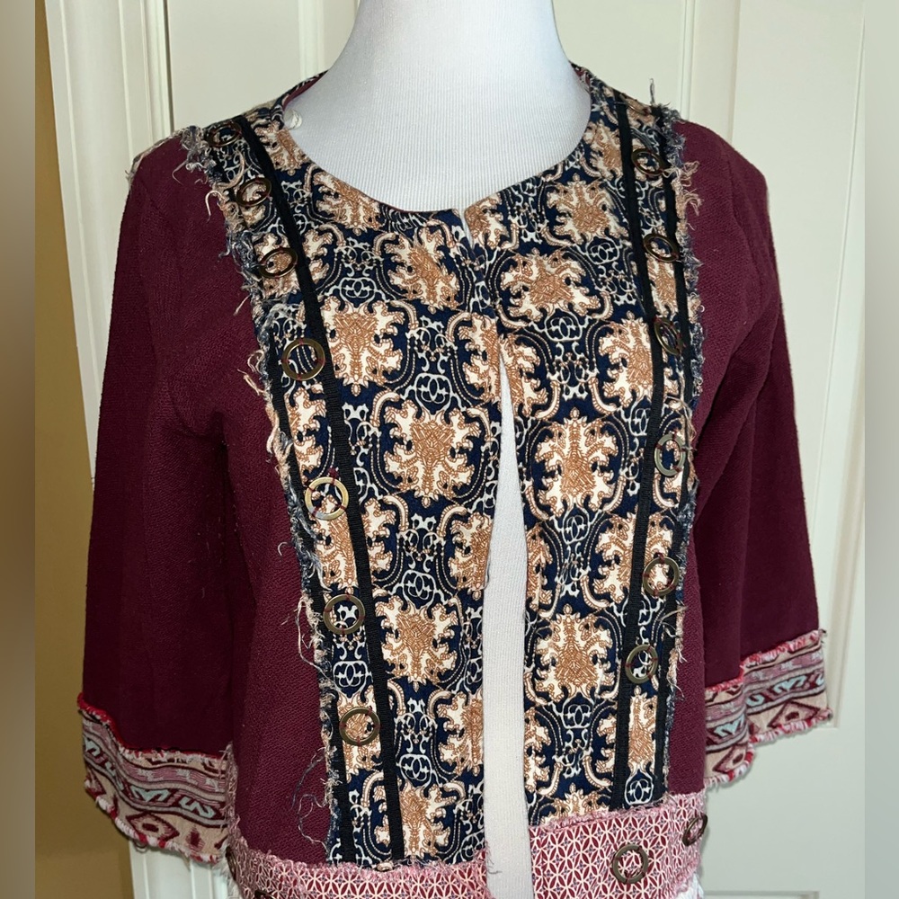 Gimmicks BKE Quilted Lace cardigan Blazer Jacket Size XL